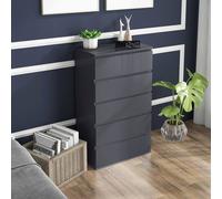 Homcom Modern Chest Of Drawers, Modern Drawers Dresser For Bedroom In Grey Grey One Size