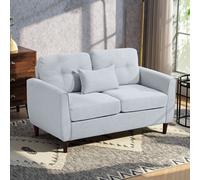 HOMCOM Modern Chic Loveseat with Armrest Spring Padding for Home Office in Grey HOMCOM Grey