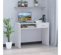 Homcom Modern Computer Work Desk Table Study W/ Shelf Drawer Writing Station In White White
