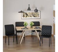 Modern Dining Chairs Faux Leather Accent Chairs for Kitchen HOMCOM Black One Size