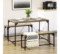 Homcom Modern Dining Table Set For 4 Space Saving Breakfast Table In Light Brown Light Brown One Size