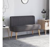 HOMCOM Modern Double Seat Sofa Loveseat Couch 2 Seater Compact Sofa Padded Linen Wood Leg Dark Grey