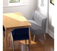 HOMCOM Modern Double Seat Sofa Loveseat Couch 2 Seater Compact Sofa Padded Linen Wood Leg, Cat Scratch Anti, Grey Aosom UK