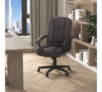 Homcom Modern Executive Office Chair Racing Swivel Height Adjustable Pu Leather Rolling In Brown Brown One Size