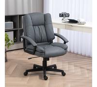 HOMCOM Modern Executive Office Chair Racing Swivel Height Adjustable PU Leather Rolling in Dark Grey HOMCOM Dark Grey