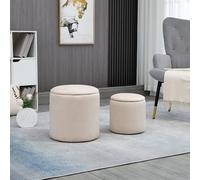 Modern Storage Ottoman with Removable Lid - Cream White