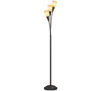 Homcom Modern Floor Lamp For Living Room Bedroom 3 Light Upright In Black Black