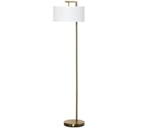 HOMCOM Modern Floor Lamp Tall Pole Light with Linen Shade E27 Holder in White HOMCOM White