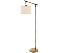 HOMCOM Modern Floor Lamps for Living Room with Rotating Lampshade, Standing Lamp for Bedroom, LED Bulb Included, Brown