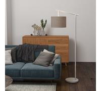 HOMCOM Modern Floor Lamps for Living Room with Rotating Lampshade, Standing Lamp for Bedroom, LED Bulb Included, Grey Grey