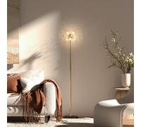 Homcom Tall Standing Lamp With Dandelion Like Lampshade In Gold Gold