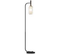 HOMCOM Modern Floor Lamp with Glass Lampshade - Foot Switch for Living Room - Gold Tone | TJ Hughes