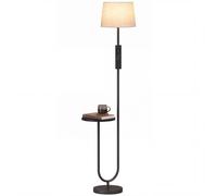 HOMCOM Modern Floor Lamp with Shelf, Dimmable Floor Lamp in Black HOMCOM Black
