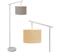 HOMCOM Modern Floor Lamps for Living Room with Rotating Lampshade, Standing Lamp for Bedroom, LED Bulb Included, Grey