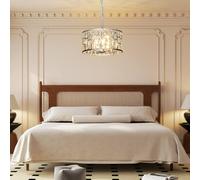 HOMCOM Modern 3-Light Crystal Chandelier, Flush Mount Ceiling Light in Silver HOMCOM Silver