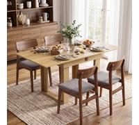 Homcom Modern Folding Dining Table For 4 Under-Table Storage 140Cm Oak