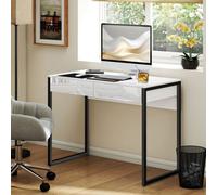 Vivo Modern Home Office Desk with 2 Drawers, none