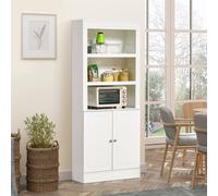 Homcom Modern Kitchen Cupboard Freestanding Sideboard With 6 Tier Shelving In White White One Size