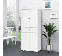 Modern Kitchen Cupboard Living Room Storage Cabinet with Drawer HOMCOM White One Size