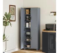 HOMCOM Modern Kitchen Cupboard Storage Cabinet with 4 Shelves, Grey, Grey