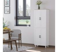 Homcom Modern Kitchen Cupboard Storage Cabinet With 4 Shelves, White