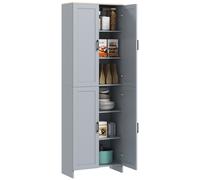 170cm Freestanding Kitchen Cupboard 4 Door Storage Cabinet HOMCOM Grey One Size
