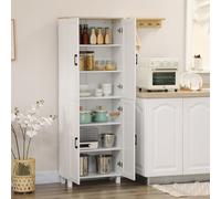 HOMCOM Modern Kitchen Cupboard Storage Cabinet with 4 Shelves - White, White