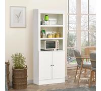 Homcom Modern Kitchen Cupboard, Storage Cabinet With Adjustable Shelves, White