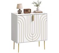 HOMCOM Modern Kitchen Cupboard with 2 Doors & Adjustable Shelf, White HOMCOM White