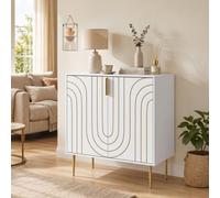 HOMCOM Modern Kitchen Cupboard with 2 Doors & Adjustable Shelf, White HOMCOM White