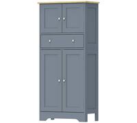 HOMCOM Kitchen Cupboard, Modern Freestanding Kitchen Storage Cabinet with Doors and Shelves, Grey Blue