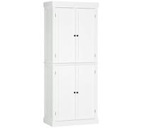 HOMCOM Modern Kitchen Storage Cabinet, 6-Tier Shelves W/ 4 Adjustable, White