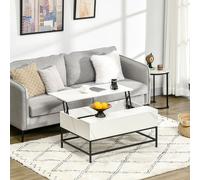 Homcom Coffee Table Marble Lift Top White/Black