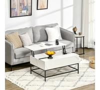 Homcom Modern Lift Top Coffee Table For Living Room With Hidden Storage In White White One Size