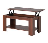 HOMCOM Modern Lift Up Top Coffee Table Desk Hidden Storage Bottom Shelf 100W x 50D x 63H cm