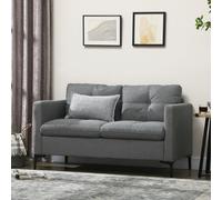 HOMCOM Modern Loveseat Sofa Upholstered 2 Seater Settee for Living Room Bedroom