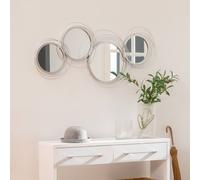 HOMCOM Modern Metal Wall Art with Mirror, Wall Sculpture Decor for Living Room in Silver HOMCOM Silver