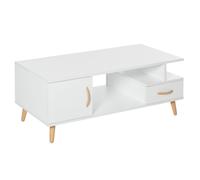 HOMCOM Modern Minimalism Coffee Table with Storage, Sofa Side Table with Shelf &