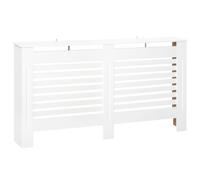 HOMCOM Modern Radiator Cover Cabinet Slatted Design MDF White Medium