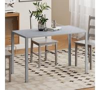 Homcom Modern Rectangular 4 Seater Dining Table With Tempered Glass Top
