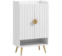 HOMCOM Modern Shoe Cabinet with 2 Doors, Open Shelf and Adjustable Shelves, 15 Pair Hallway Shoe Cupboard, Entryway Storage Unit, White