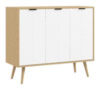 HOMCOM Modern Sideboard and Buffet, Dining Room Cabinet with Adjustable Shelves and 3 Doors, White