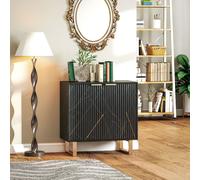 HOMCOM Sideboard, Buffet Cabinet with 2 Doors and Adjustable Shelves, Black, Black