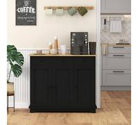 Homcom Modern Sideboard Buffet Cabinet With Adjustable Shelves And Drawers In Black Black One Size