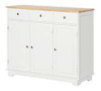 Homcom Modern Sideboard Buffet Cabinet With Adjustable Shelves And Drawers In White White