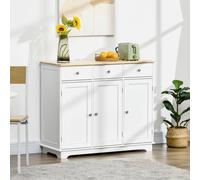 Homcom Modern Sideboard Buffet Cabinet With Adjustable Shelves And Drawers In White White One Size