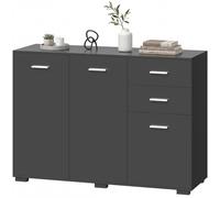 HOMCOM Modern Sideboard Kitchen Storage Cabinet - Black - 106W x 35D x 76Hcm