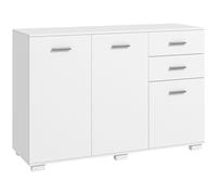 HOMCOM Sideboard, Modern Storage Cabinet with 2 Drawers, 3 Doors and Adjustable Shelves, Kitchen Cabinet for Living Room, Dining Room, White