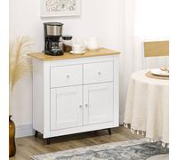 HOMCOM Sideboard Cabinet, Modern Kitchen Cupboard with Double Doors and Drawers for Dining Room, Living Room and Entryway, White Aosom UK