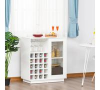 HOMCOM Modern Sideboard Wine Cabinet Cupboard with Glass Holder Wine Rack in White HOMCOM White